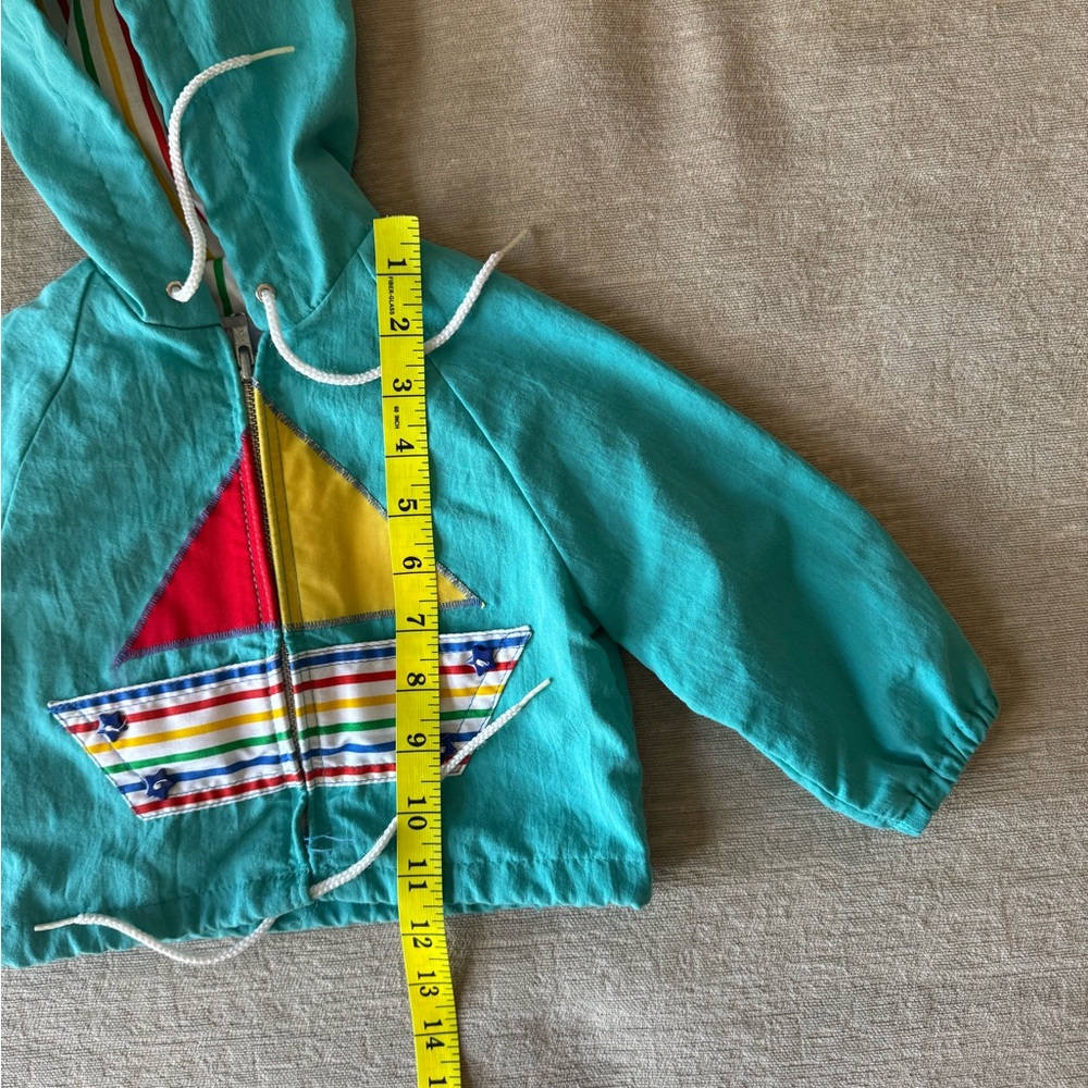 Vintage 80s Winning Moves Baby Toddler Hooded Jacket 18M Sailboat Appliqué Retro - Picture 7 of 9